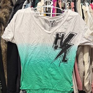 Harajuku Lovers White and Green Gradient Tee